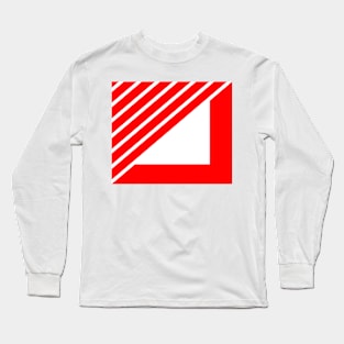 Abstract geometric pattern - red and white. Long Sleeve T-Shirt